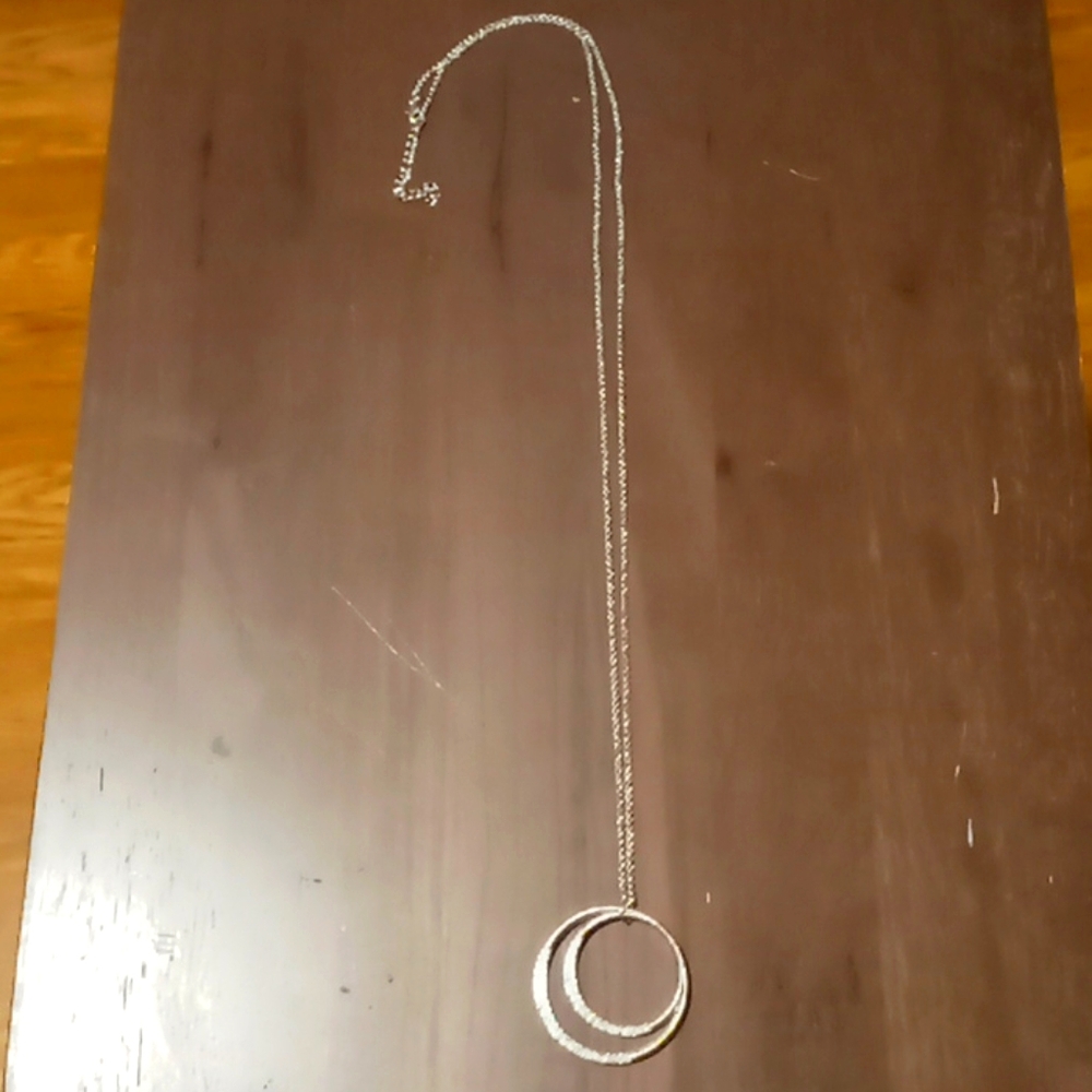 Long silver necklace